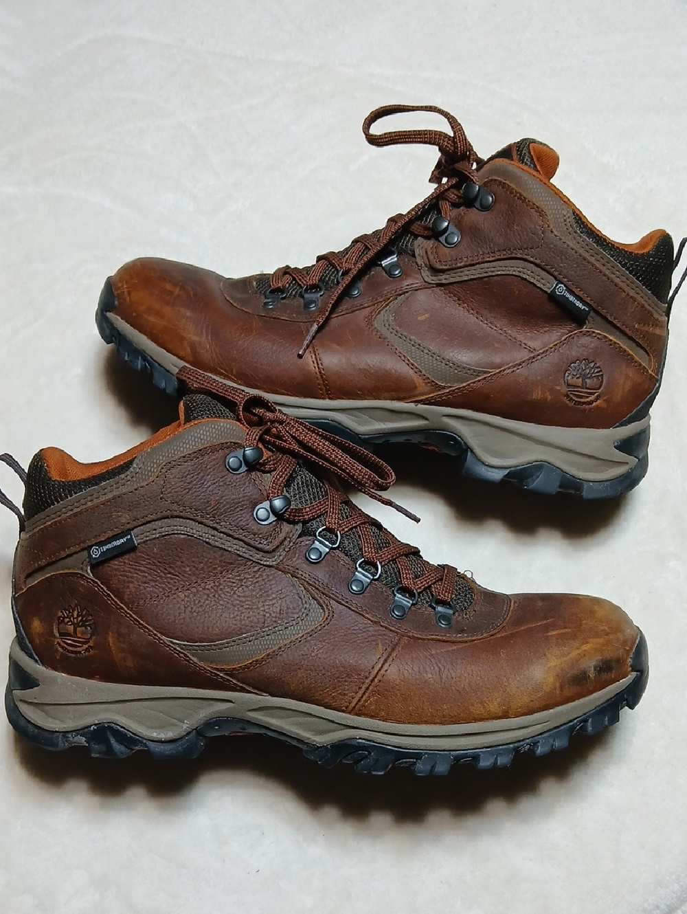 Timberland Brown Leather Waterproof Hiking Boots - Men's Size 14